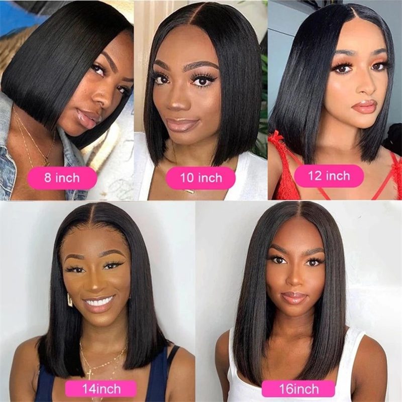10A Straight 4x4 13x4 Medium Brown Lace Bob Wig - 图片 4